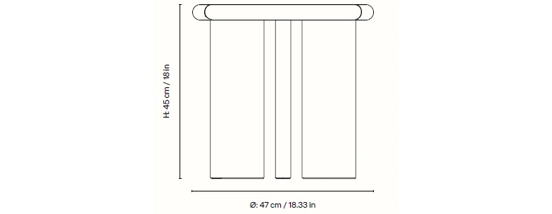 Medidas del producto Mesa auxiliar Deya