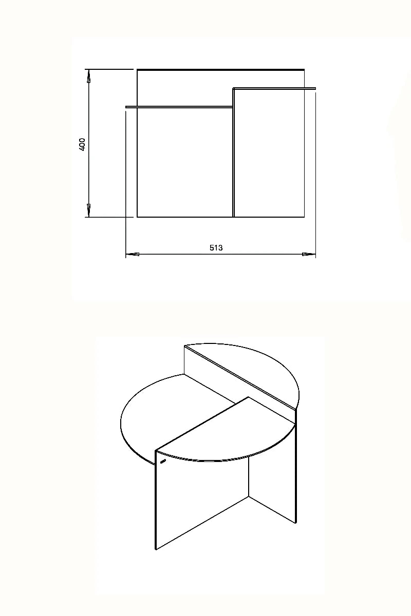 Medidas del producto Mesa Auxiliar Rivet | Aluminum