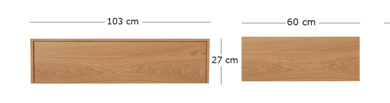 Medidas del producto Mesa de centro alta w. Drawer con cajón
