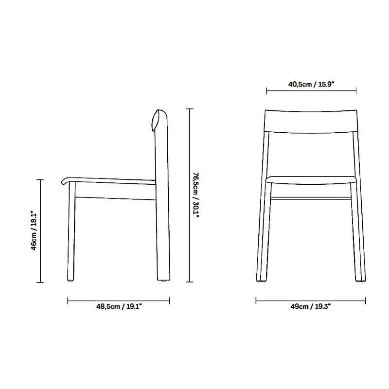 Medidas del producto Silla Blueprint Tapizada