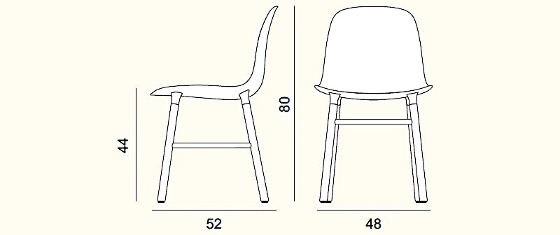 Medidas del producto Silla Form