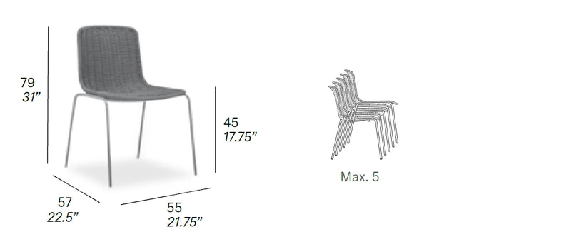 Medidas del producto Silla de exterior Lapala