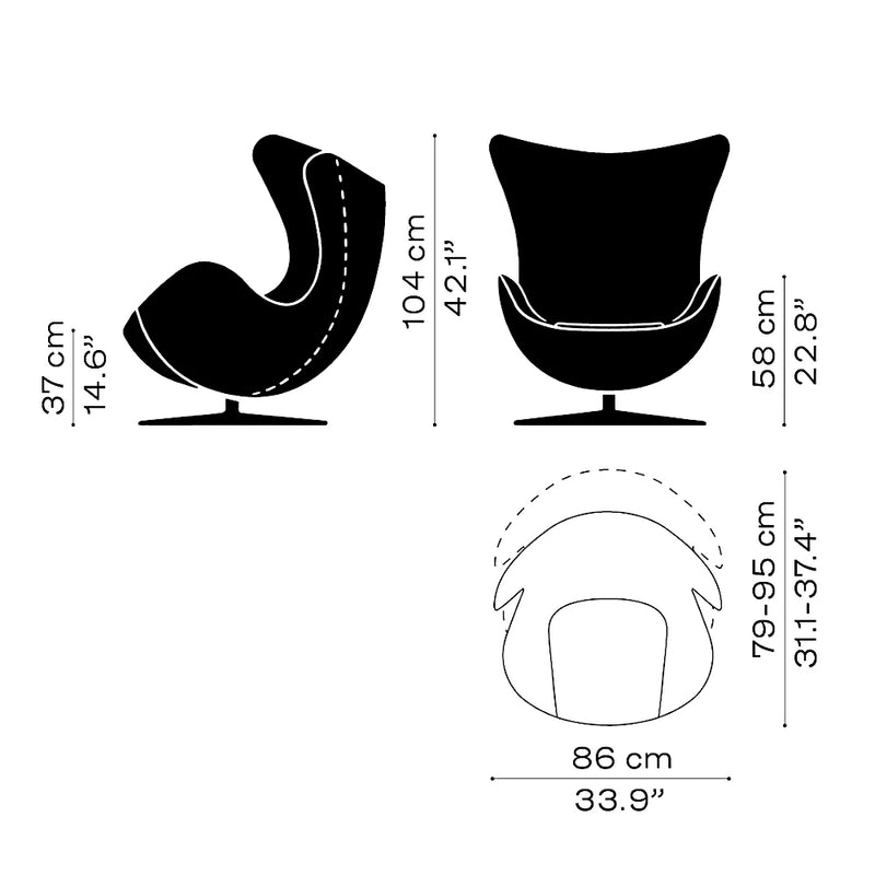 Medidas del producto Sillón Egg