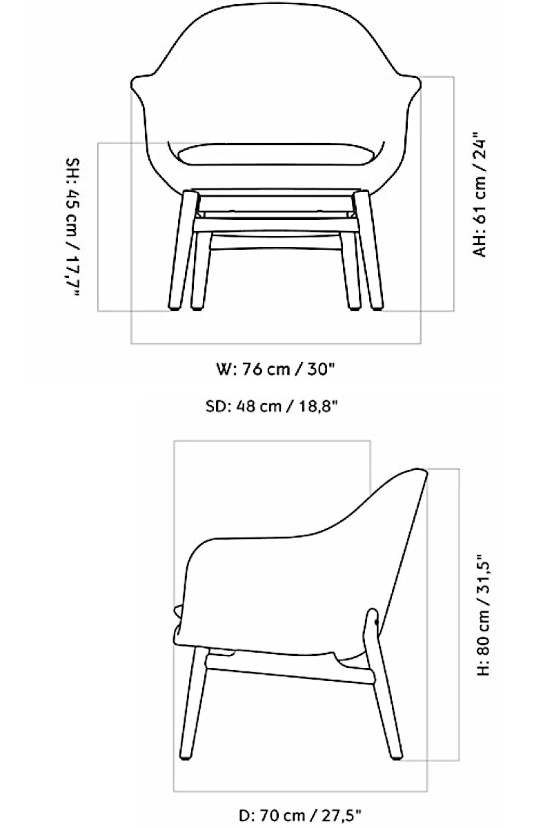 Medidas del producto Sillón Harbour Lounge Chair