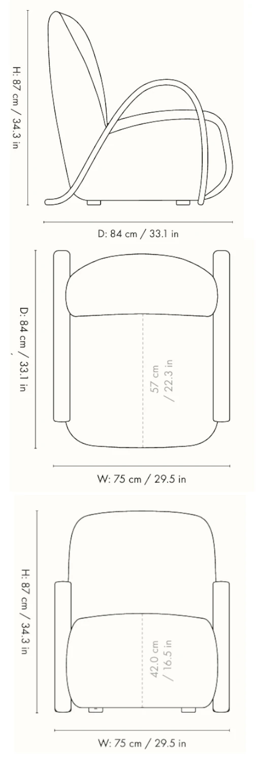 Medidas del producto Sillón Buur