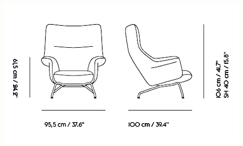 Medidas del producto Sillón Doze Lounge Chair Respaldo Alto