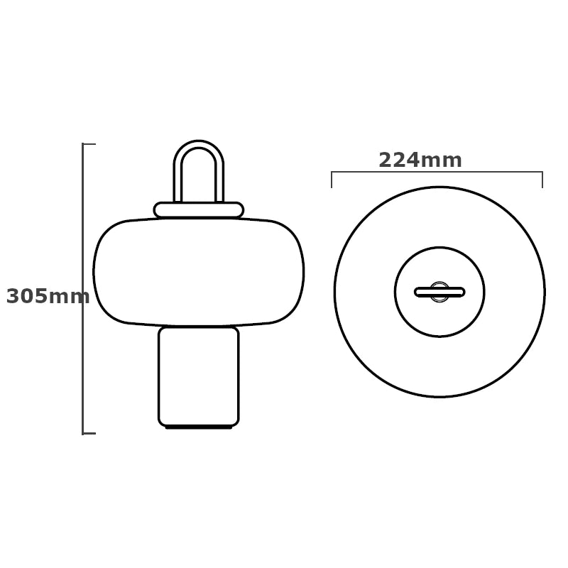 Medidas del producto Lámpara de mesa Nox Portable