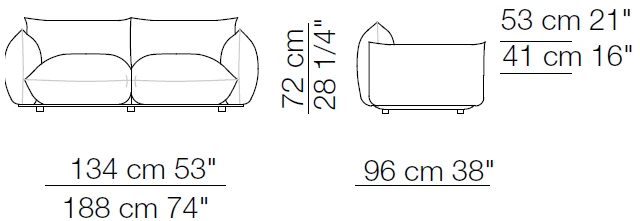 Medidas del producto Sofá Marenco 2 asientos Outdoor