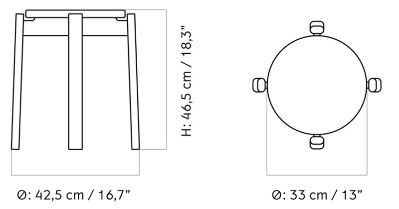 Medidas del producto Taburete Passage