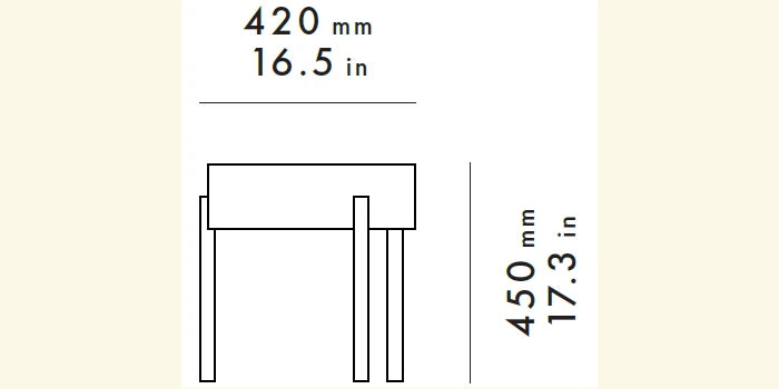 Medidas del producto Mesa Auxiliar Arc
