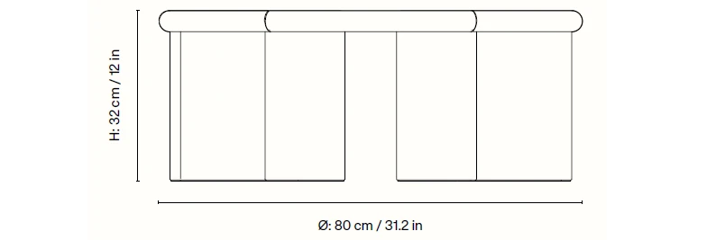 Medidas del producto Mesa de centro Deya
