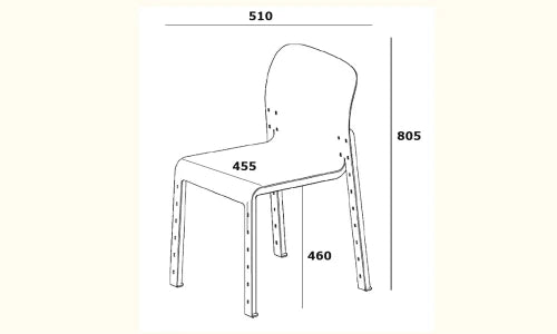 Medidas del producto Silla Rivet | Aluminium