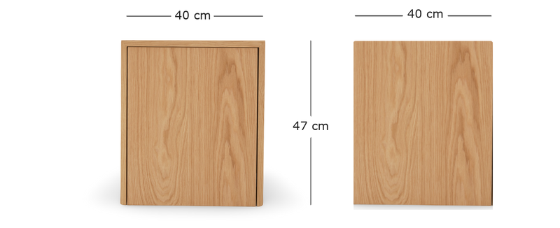Medidas del producto Mesa auxiliar w. Drawer con cajón