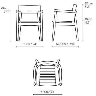 Medidas del producto Silla de Exterior Embrace E008