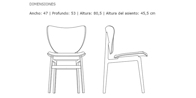 Medidas del producto Silla Elephant | madera