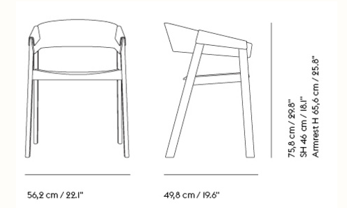 Medidas del producto Silla Cover Armchair Tapizada