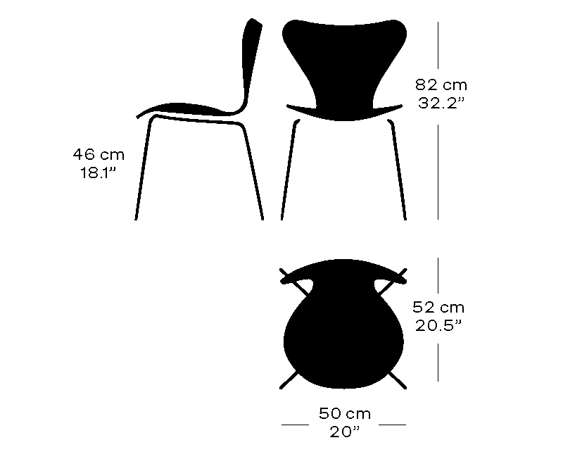 Medidas del producto Silla Series 7™