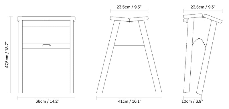 Medidas del producto Taburete Plegable Angle Stool